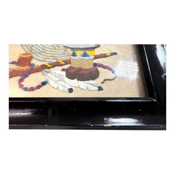 Vintage Native American Kachina Stitchery Wall Art Hopi Basket Weaving Handmade - Picture 4 of 8